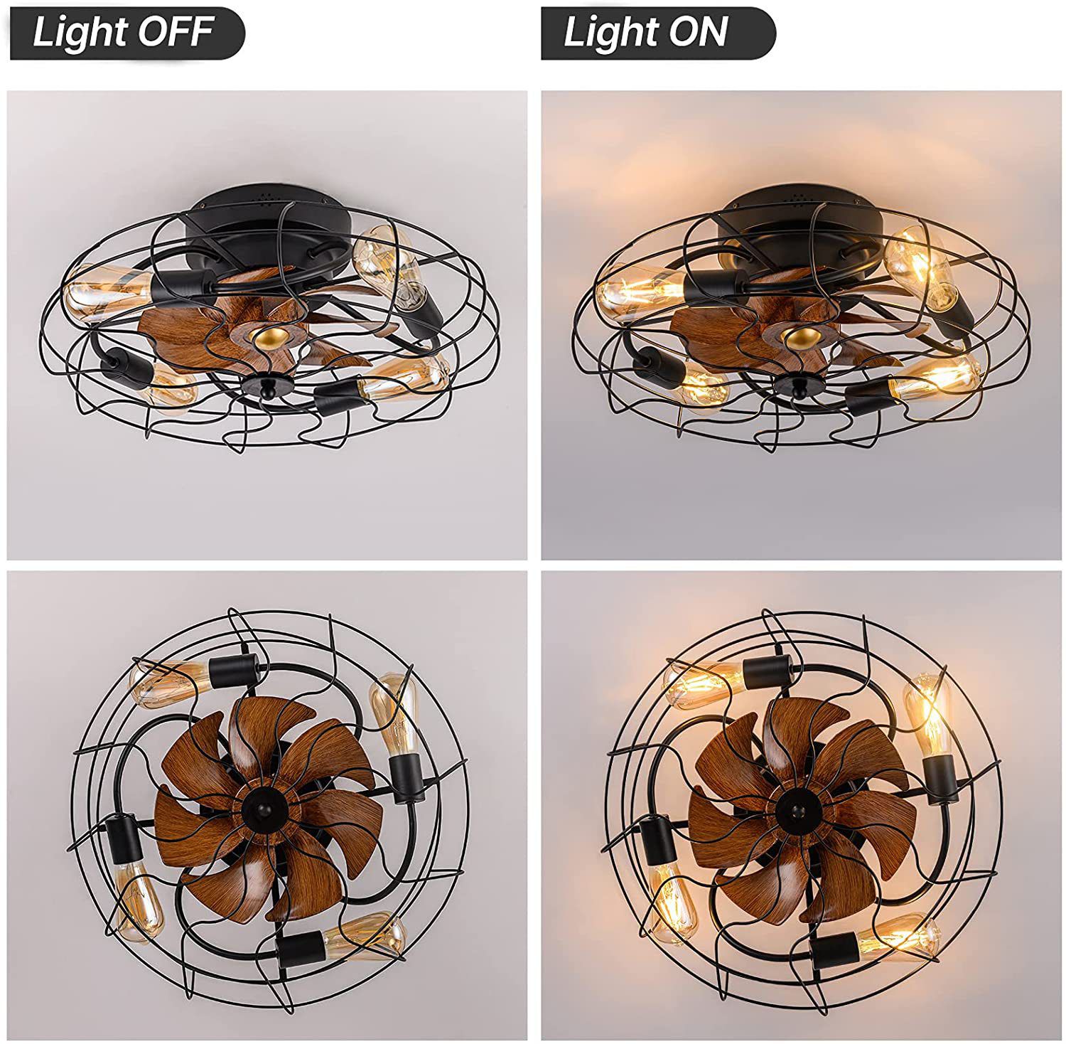Sanaya - Industrial Retro Ceiling Fan Light
