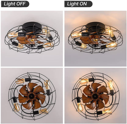 Sanaya - Industrial Retro Ceiling Fan Light