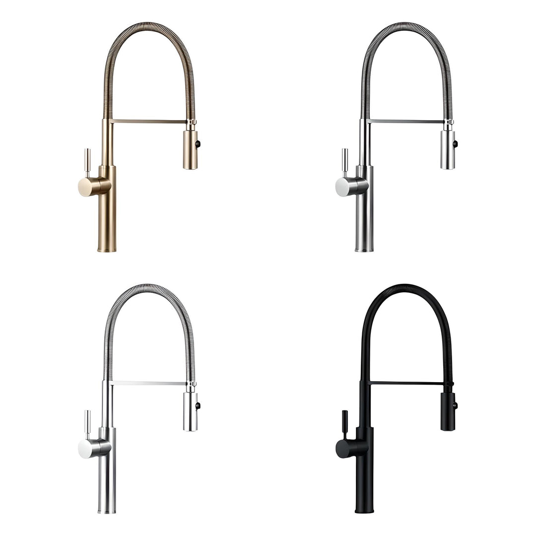 Jarrell - Brushed Gold Pull Out Hot & Cold Single Handle Mixer Kitchen Tap