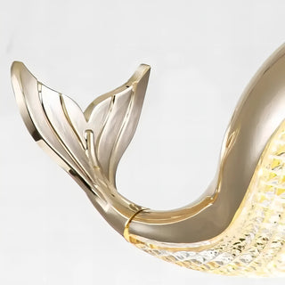 Rondio - Gold Dolphin/Whale Pendant Hanging Ceiling Light