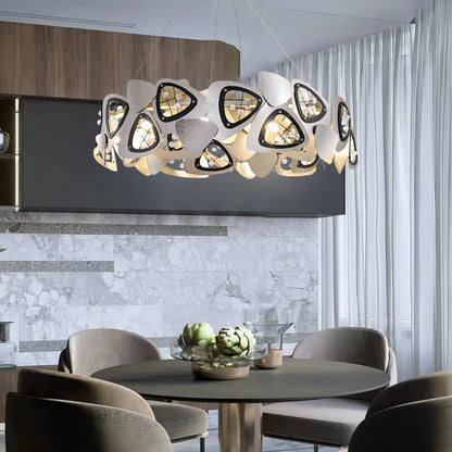 Nagel - Round Silver Leaf Hanging Ceiling Light
