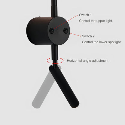 Nathanial -Modern  LED Black Reading Wall Light Bar