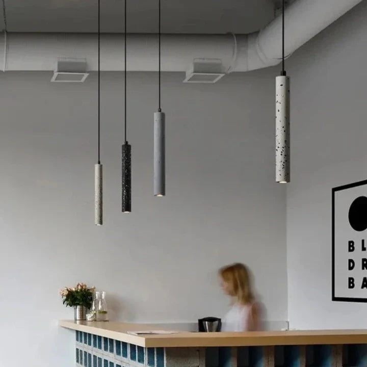 Royce - Minimalist Long Tube Black Cord Hanging Pendant Ceiling Light