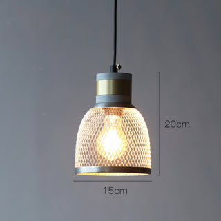 Sutton - Industrial Modern Round Mesh Caged Hanging Pendant Ceiling Light