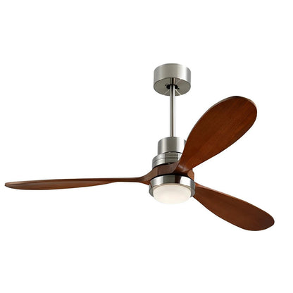 Brett - Modern Ceiling Fan with Dark Wood Blades and LED Light