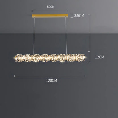 Hayes - Modern Twisted Crystal Glass Ceiling Chandelier