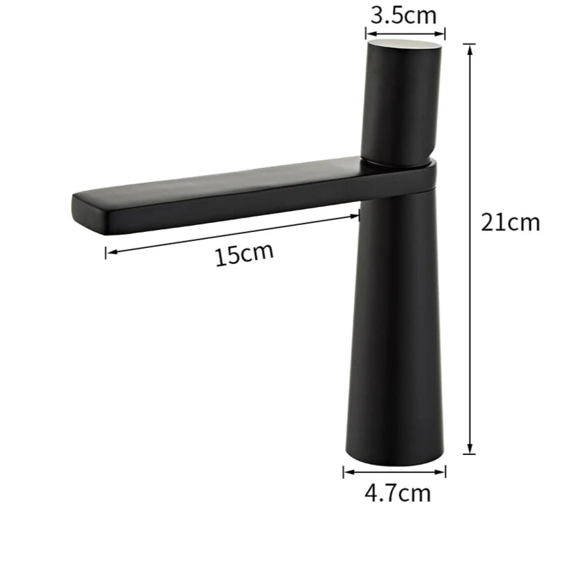 Yoselin - Modern Rectangular Spout Single-Handle Bathroom Tap