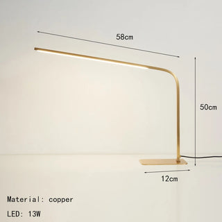 Bradshaw - Modern Brass Curved LED Table Desk Light