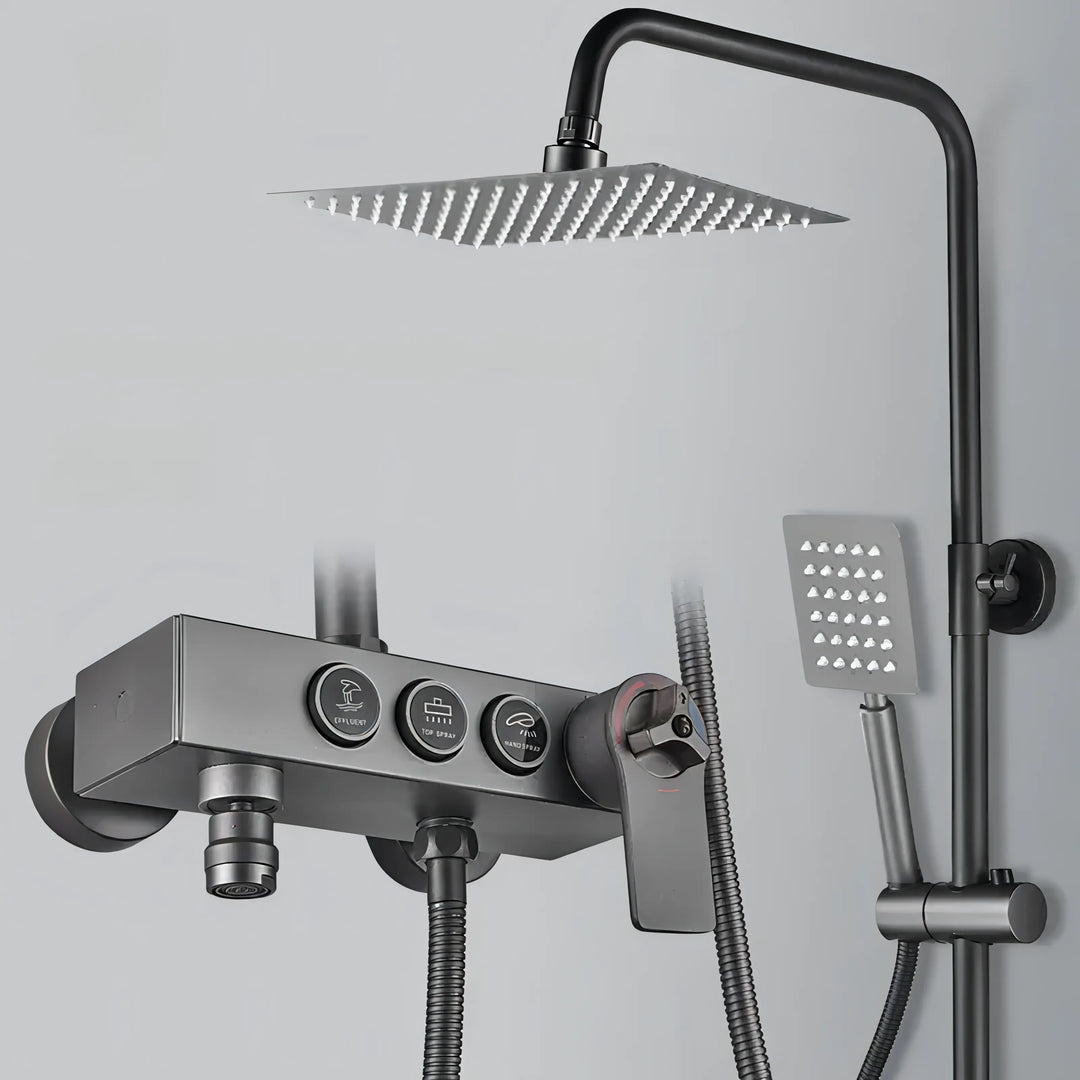 Rangel - Modern Wall Mounted Stainless Steel Shower Set Multi Function Dual Head