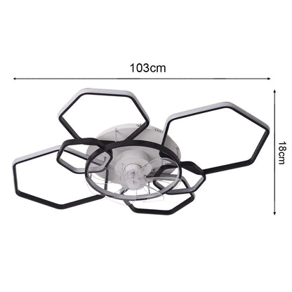 Genaro - Modern Hexagonal 6 Speeds LED Ceiling Fan with Remote Control