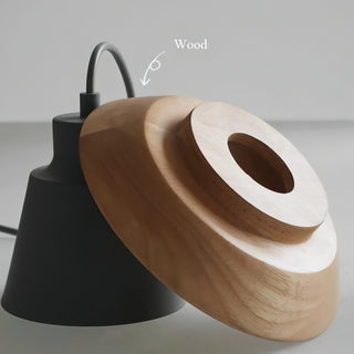 Reign - Nordic Wood Hanging Round Coloured Shade Pendant Ceiling Light