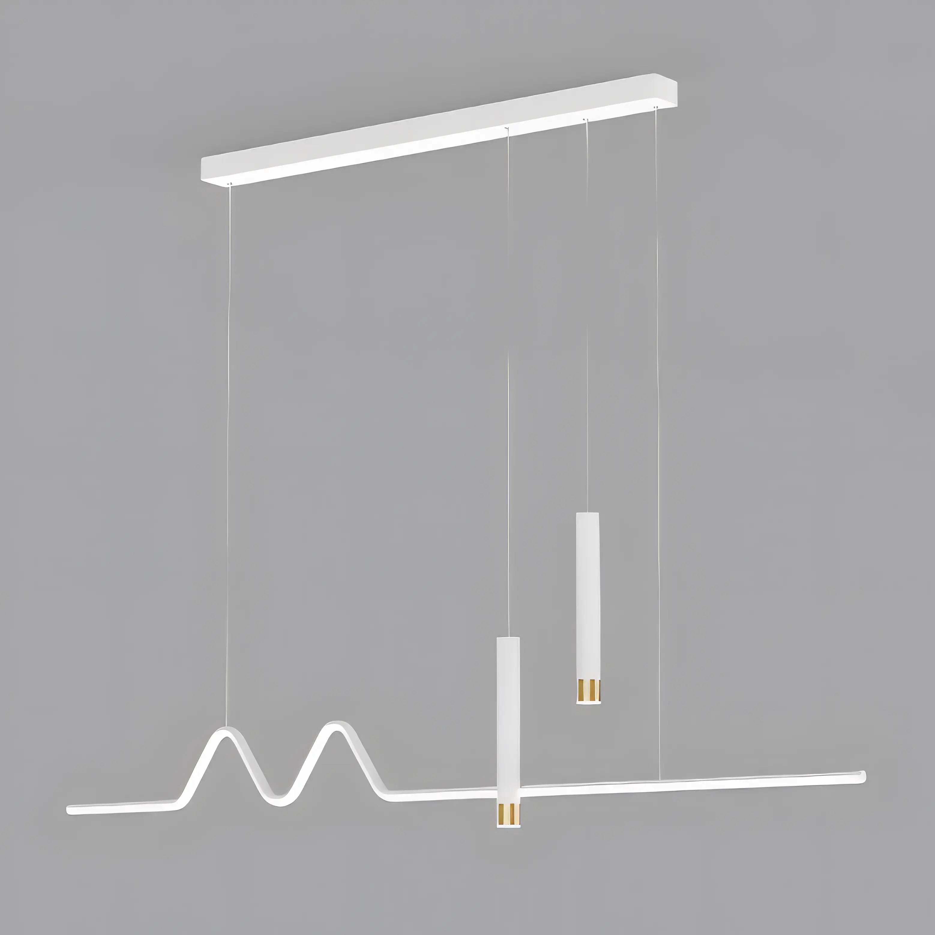 Aminta - Long Modern Thin Multi Head Hanging LED Ceiling Light Chandelier