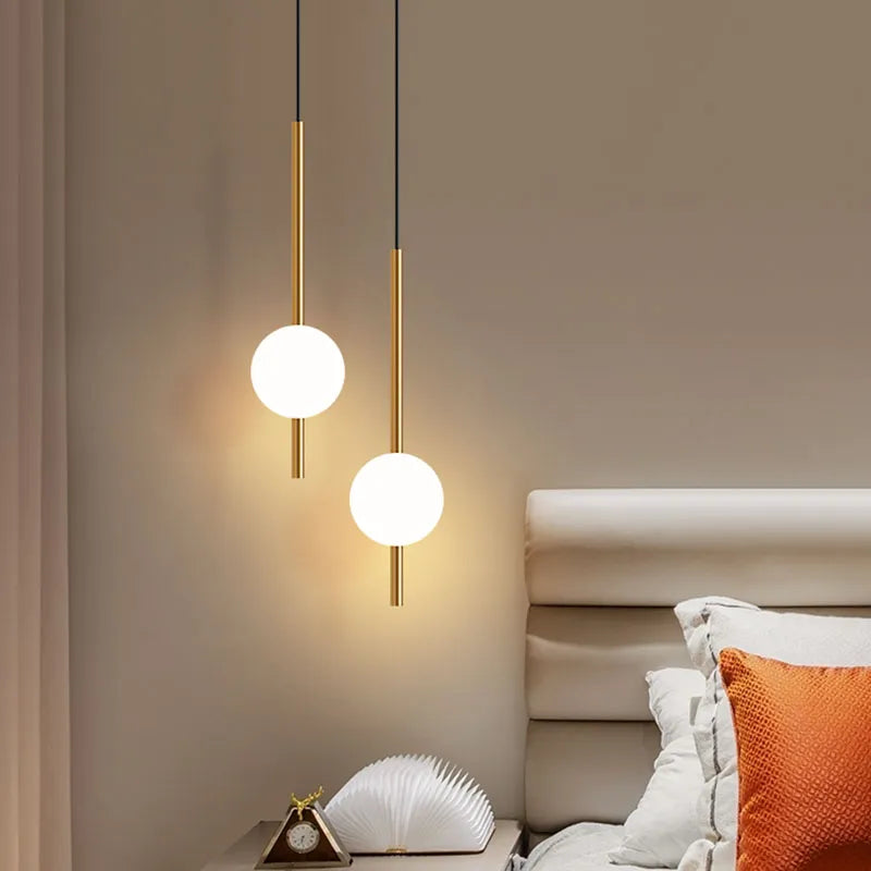 Riandne - Modern Hanging Frosted Glass Ball Pendant Light