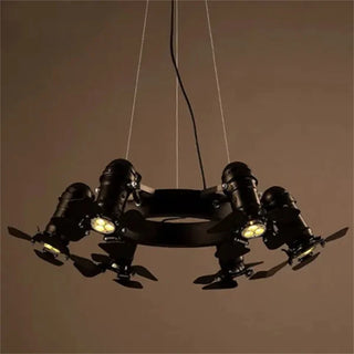 Emriye - 6 Head Black Industrial Spotlight Ceiling Light Chandelier