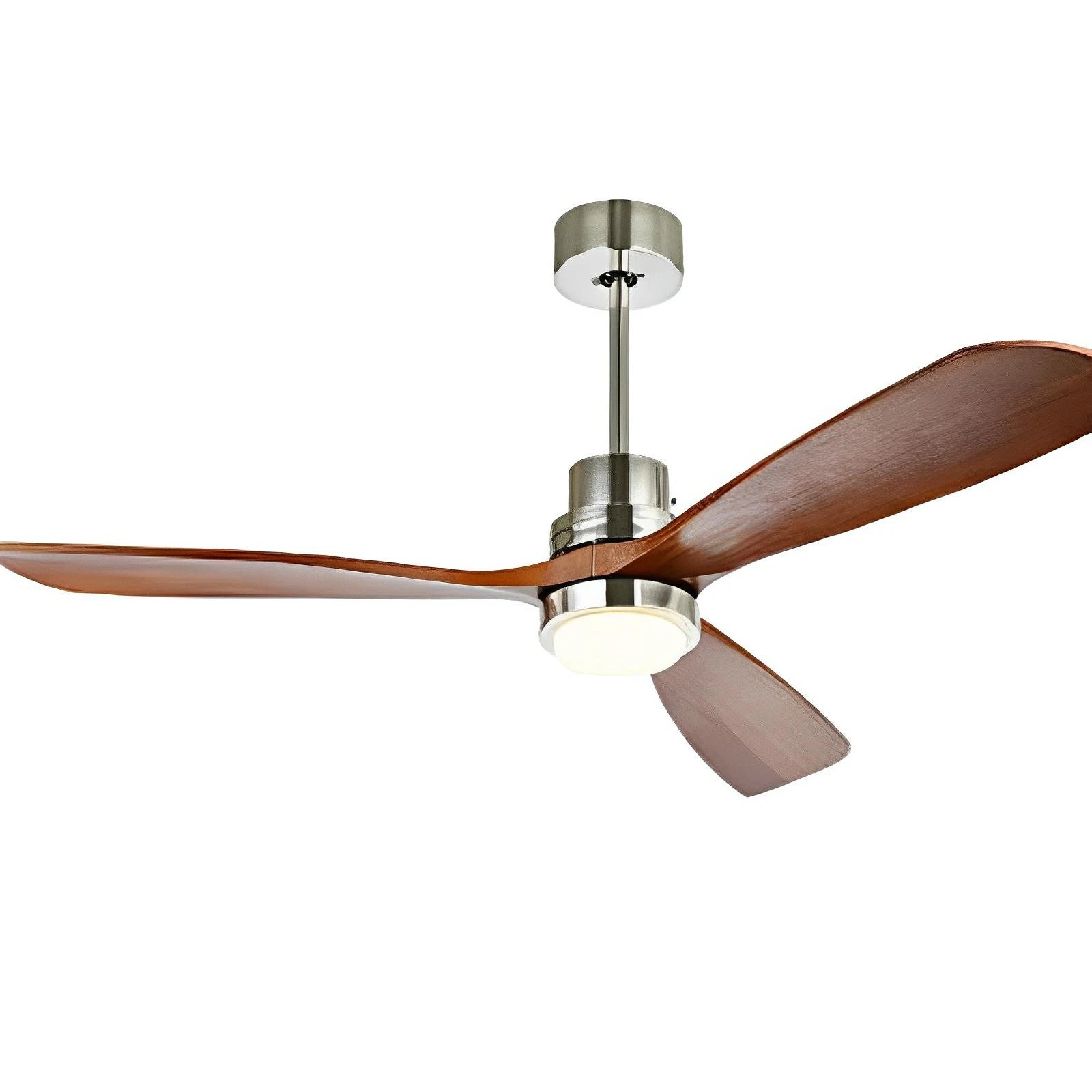 Brett - Modern Ceiling Fan with Dark Wood Blades and LED Light
