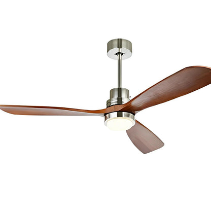 Brett - Modern Ceiling Fan with Dark Wood Blades and LED Light