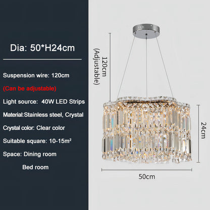 Aston - Crystal Wave Design Adjustable Ceiling Chandelier
