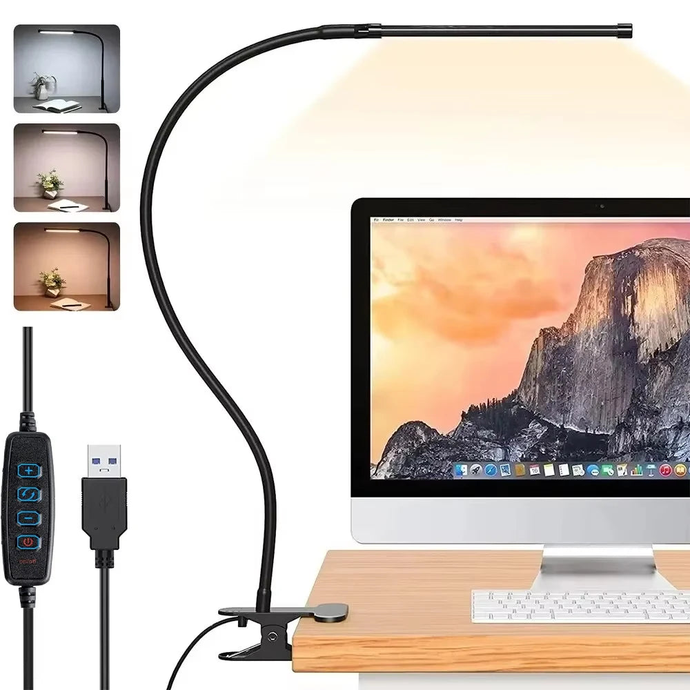 Rhonda - 10W LED with Clamp Dimmable Clip On Desk Light