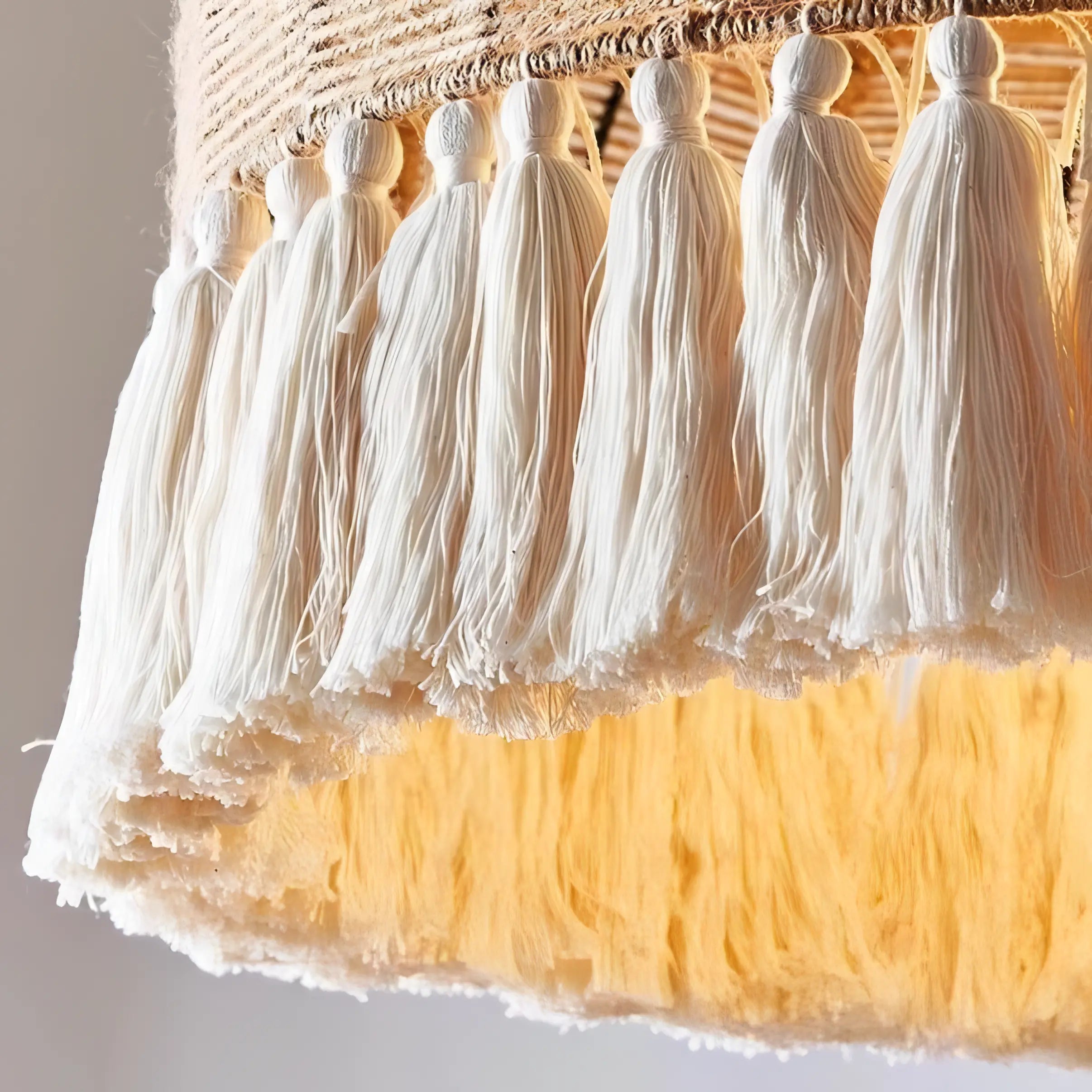 Juwan - Wicker Hand-Knitted Round Tassel Ceiling Light