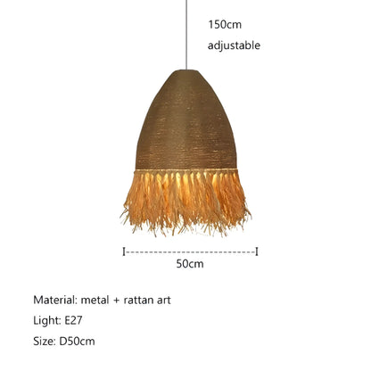 Anika - Wicker Hand-Knitted Pendant Round Ceiling Light