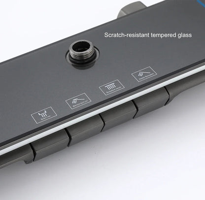 Desantis - Modern LED Rainfall Shower System with Temperature Display and Four Functions