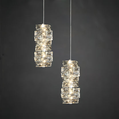 Zayd - Twisted Crystal Glass Hanging Pendant Ceiling Light