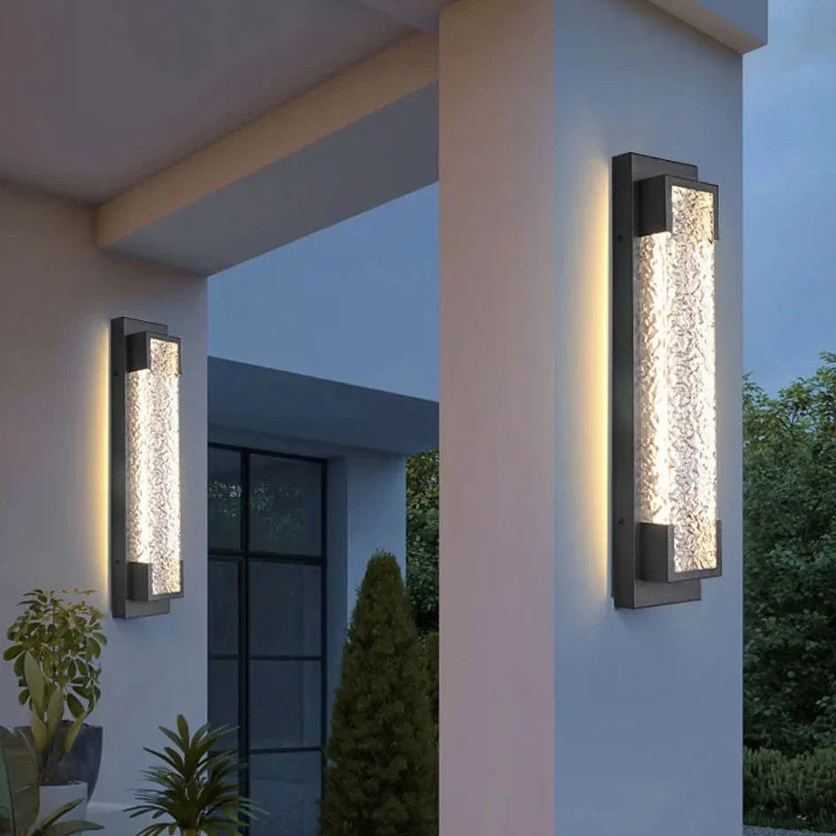 Waldron - Modern Stainless Steel LED Patterned Glass Wall Light