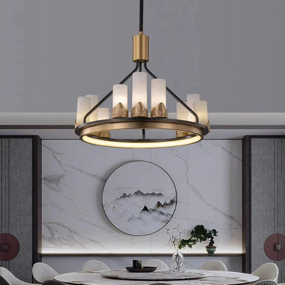 Petra - Modern Round Candle Style Ceiling Chandelier