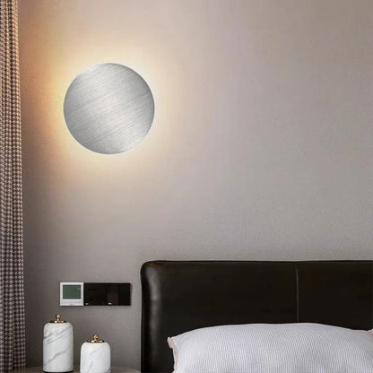 Oskar - Modern Brushed Metal Disc Wall Lamp