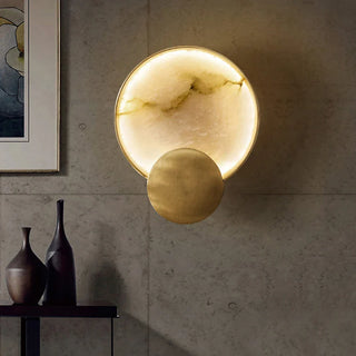 Graciela - Modern Round Gold Marble LED Wall Light