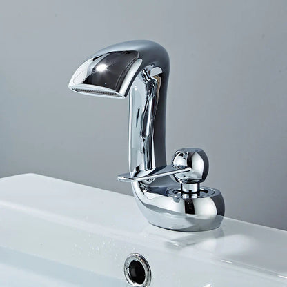 Russo - Curved Bathroom Single Lever Modern Mixer Basin Tap