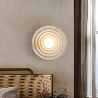 Hamidah - White Wabi-Sabi Round Retro Wall Light