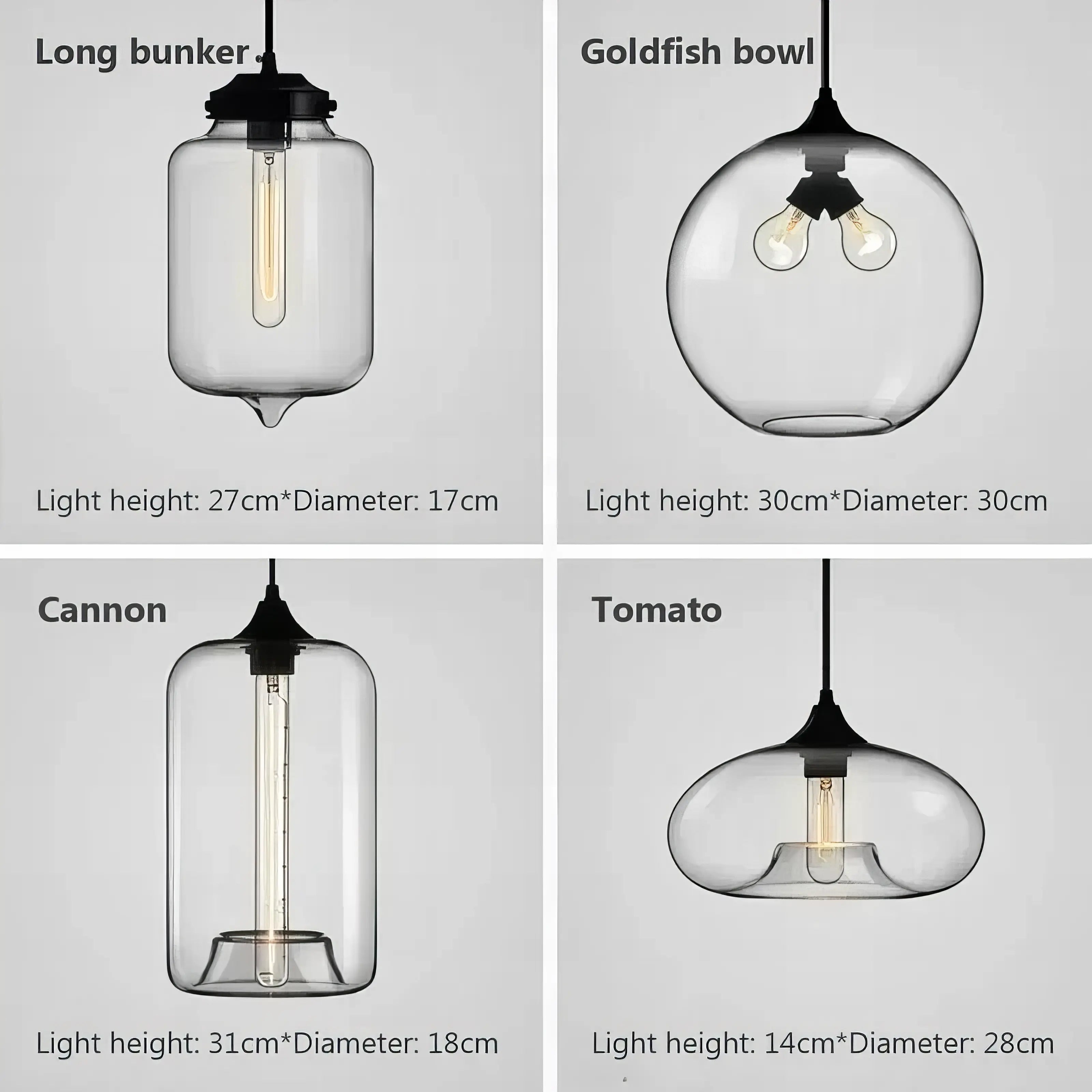 Kelly - Transparent Glass Pendant Ceiling Light