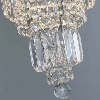 Genevra - Tiered Crystal Glass & Bead Chrome Chandelier