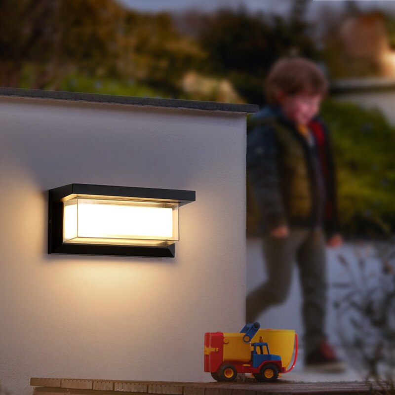 Guifi - Waterproof LED Outdoor Black Wall Light Modern