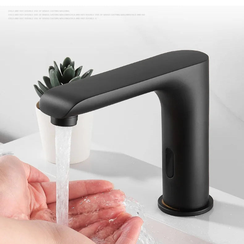 Luz - Modern Angled Spout Matte Black Touch-less Tap