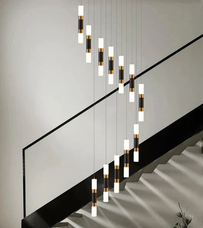 Rocco - Modern Spiral Hanging Tube Pendant Multi Head Ceiling Light