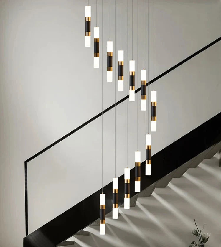 Rocco - Modern Spiral Hanging Tube Pendant Multi Head Ceiling Light