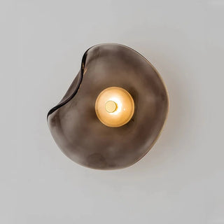 Nedo - Modern Curved Glass Gold Frame Circular Folded Wall Light