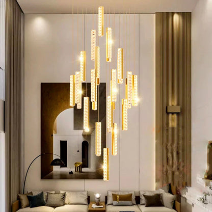 Garcia - Modern Gold Bar Hanging Ceiling Light Chandelier