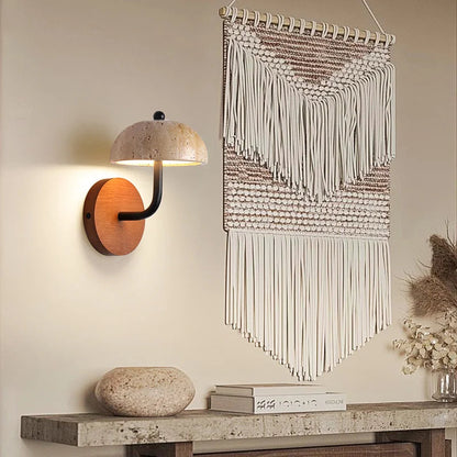 Marli - Vintage Retro Mushroom Shape Natural Stone Wall Light