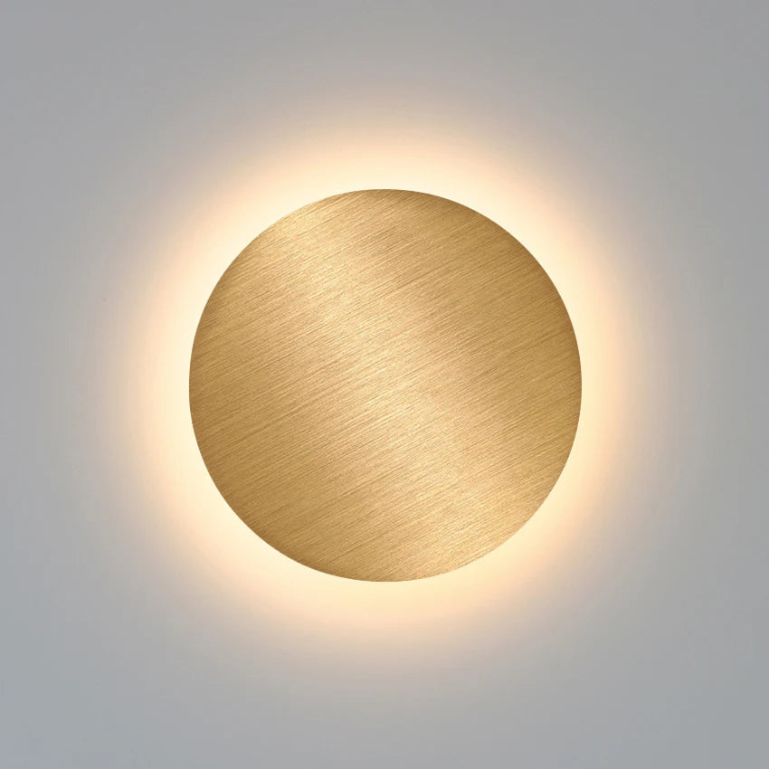 Oskar - Modern Brushed Metal Disc Wall Lamp