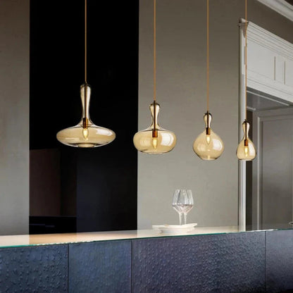 Kristal - Modern Hanging Dome Shaped Coloured Glass Pendant Ceiling Light