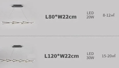 Atropos - Modern Long Cross Hanging Chandelier properties