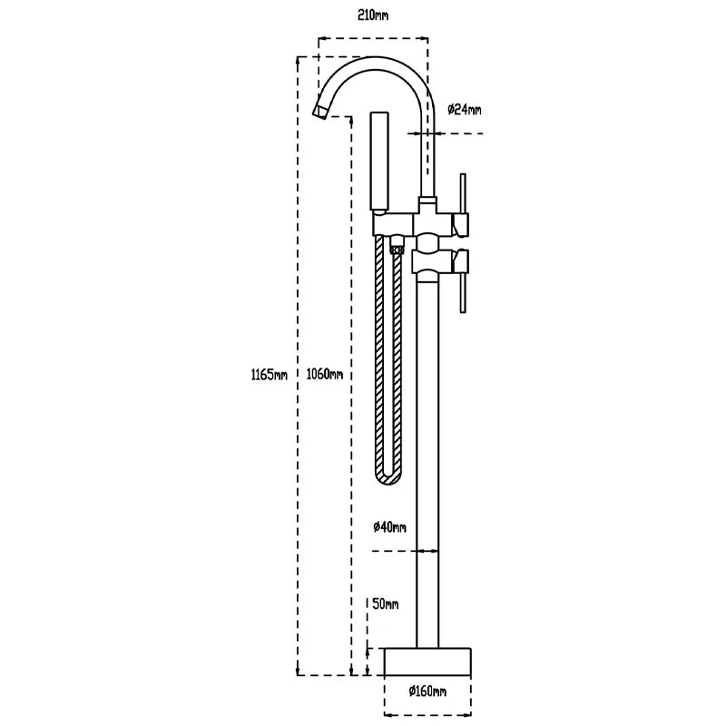 Vernon - Freestanding Floor Mount Bathtub Tap Set with Handheld Shower