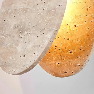 Edilberto - Double Circular Stone Wabi Sabi Hanging Pendant Ceiling Light