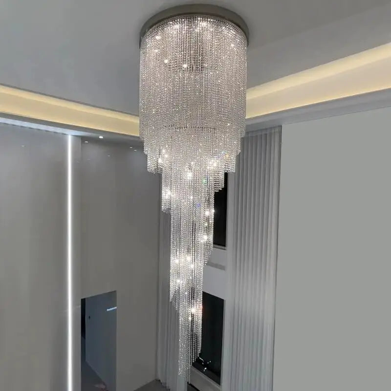 Dolly - Crystal Hanging Tiered Tassel Round Chandelier