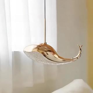 Rondio - Gold Dolphin/Whale Pendant Hanging Ceiling Light