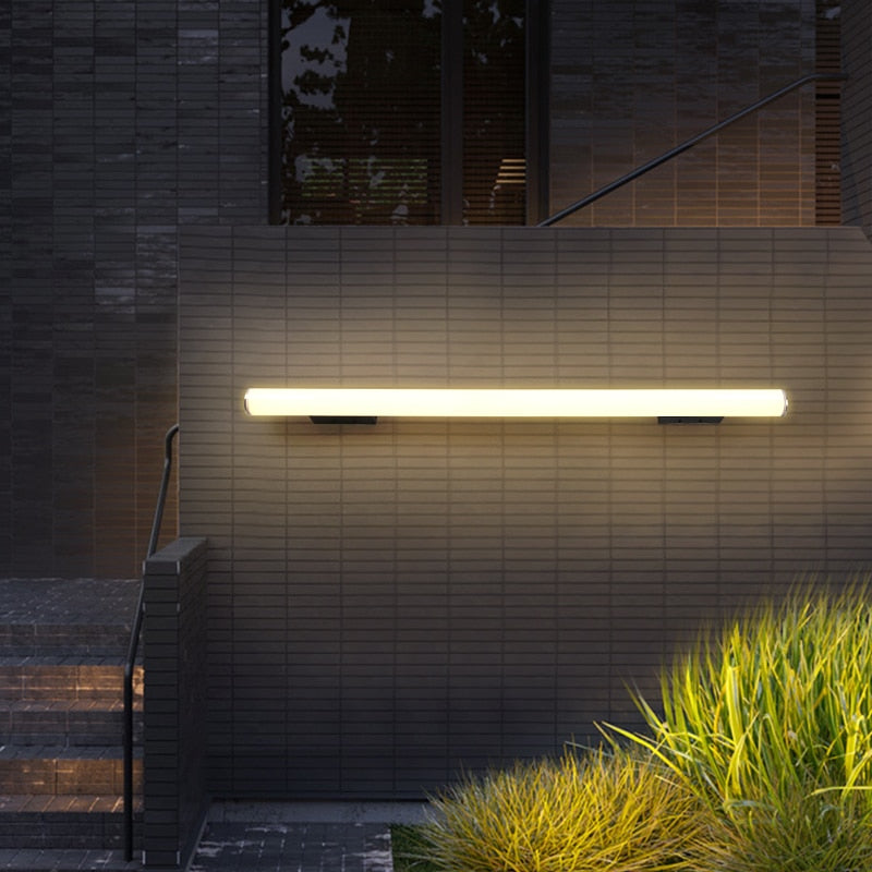Amitola - Waterproof Outdoor Black Wall Light Bar LED