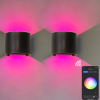 Albus - Semicircle Waterproof Black Outdoor RGB APP Controlled Wall Light